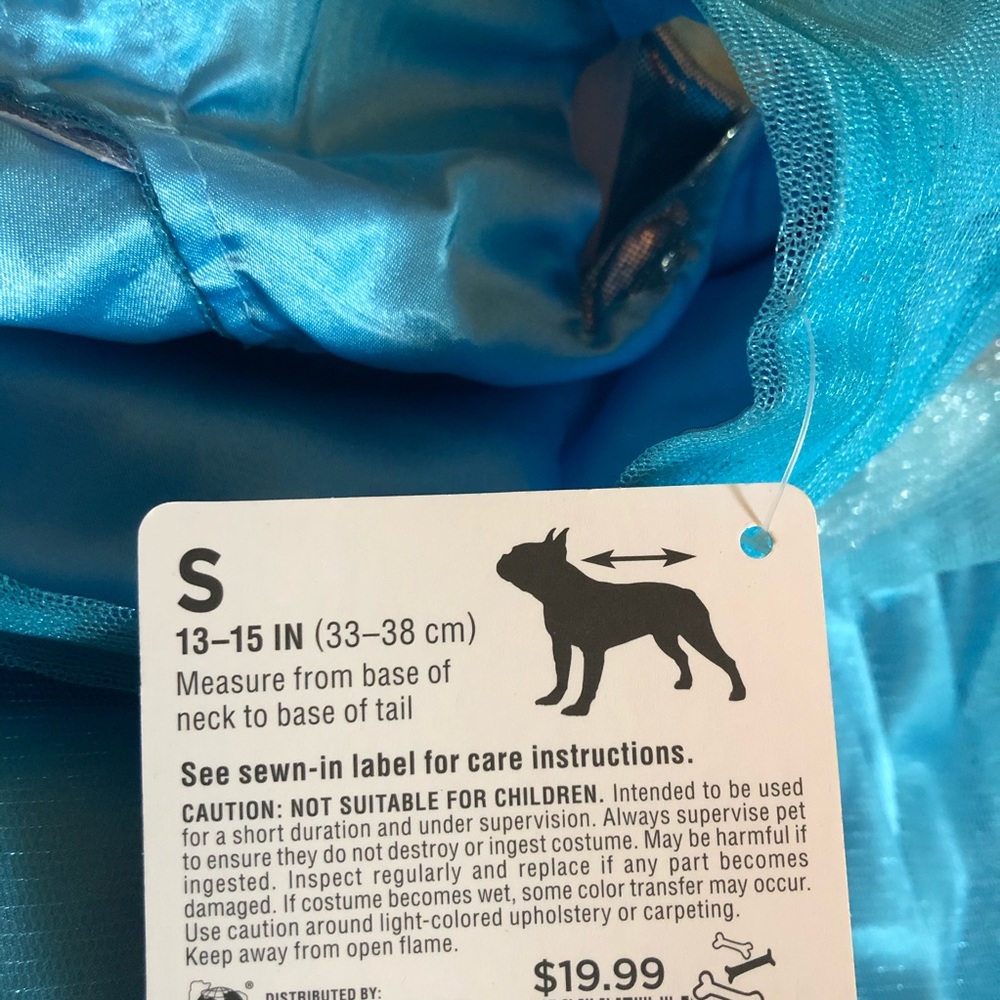 COSTUME DOG‎ NEW BLUE BELLE OF THE BALL DRESS SMALL - Picture 2 of 2